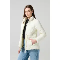 KOAJ - Chaqueta unicolor acolchada cuello alto con rombos Mujer