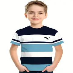 100 - Camiseta Color Azul Para Niño