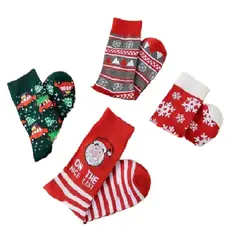100 - Paquete 4 Pares De Medias Patrón Navideño