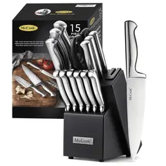 GEF - Cuchillos De Cocina Profesional Acero Inoxidable Afilador