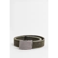 KOAJ - Cinturón tipo reata verde oscuro con chapa rectangular Hombre