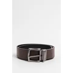 KOAJ - Cinturón negro reversible con hebilla metálica cuadrada Hombre