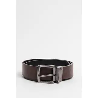 KOAJ - Cinturón negro reversible con hebilla metálica cuadrada Hombre