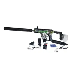 GENERICO - Pistola Ametralladora Gamer Dardos Nerf + Hidrogel Gafas