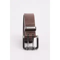 KOAJ - Cinturón masculino, café con ojáletes metálicos. Hombre