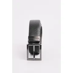 KOAJ - Cinturón reversible negro con texturas de puntos Hombre
