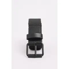 KOAJ - Cinturón tipo reata negro con hebilla y doble aguja Hombre