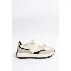 KOAJ - Tenis cremas de plataforma con textura y cortes locali Mujer