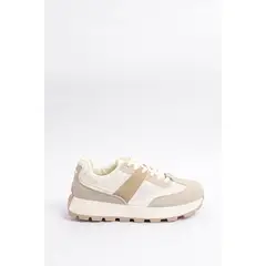 KOAJ - Tenis cremas de plataforma con textura y cortes locali Mujer