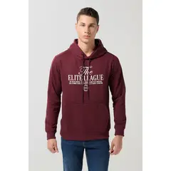 KOAJ - Buzo rojo intenso con capota y diseño college Hombre