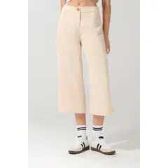 KOAJ - Pantalón culotte kaki claro con bota ancha y tiro alto