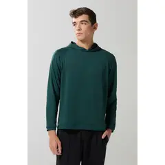 KOAJ - Buzo unicolor ajustado con capota y manga larga Hombre