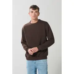 KOAJ - Buzo unicolor con tejidos en rib y cuello redondo Hombre