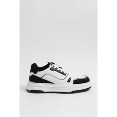KOAJ - Tenis casuales unicolores con cordones y contrastes Hombre