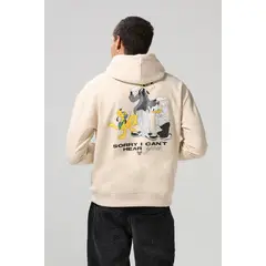 KOAJ - Buzo con capota kaki claro y diseño de Mickey and Frien Hombre