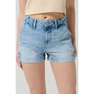 KOAJ - Short en jean tiro alto azul claro con cremallera Short en jean tiro alto azul claro con cremallera Mujer
