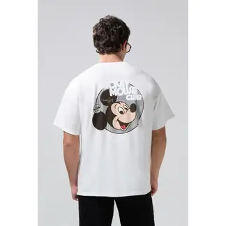 KOAJ - Camiseta oversize crema manga corta de Mickey & Friends Hombre