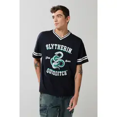 KOAJ - Camiseta cuello V azul intensa con arte de Harry Potter Hombre