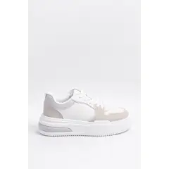 KOAJ - Tenis urbanos, blanco con paneles en contraste color vi Mujer