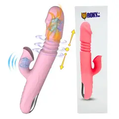 DISTRISEX - Vibrador Térmico Doble Recargable Sube Y Baja Gama Alta