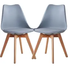 GENERICO - Set X2 Sillas Tapizadas Color Gris