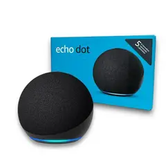 AMAZON - Alexa Parlante Echo Dot 5ª Negro y Bombillo LED 9w