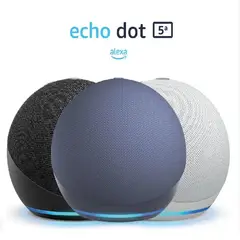 AMAZON - Alexa Parlante Echo Dot 5ª Azul + Bombillo Smart LED 9w