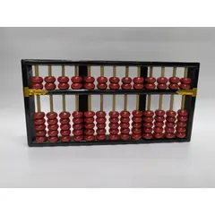 JAPAN - Ábaco Japonés Antiguo Madera Cedro Y Bronce Pintado Al Óleo