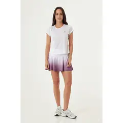 BELIFE - Falda deportiva sublimada lila con ciclista interno para mujer