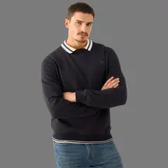 ESPRIT - Suéter para Hombre con Detalles Deportivo Cuello Redondo