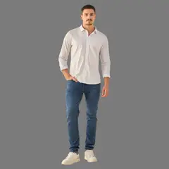 ESPRIT - Camisa para Hombre Clásica con Logo Bordado