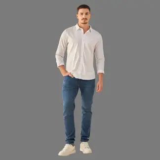 ESPRIT - Camisa para Hombre Clásica con Logo Bordado