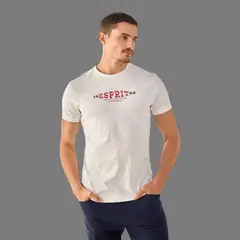 ESPRIT - Camiseta de Hombre con Logo Vintage Heritage Estampado