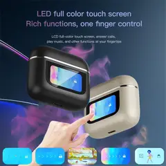 AMERICAN GENERICS - Audifonos Bluetooth Pro5 - 44Horas CON PANTALLA TÁCTIL BLANCO