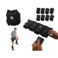 LAVEF - Pesas Tobilleras Graduables de 5 kg (Par de 10 lbs) – Color Negro