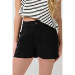 KOAJ - Short negro en jean tiro alto con cremallera y bolsillo Short negro en jean tiro alto con cremallera y bolsillo Mujer