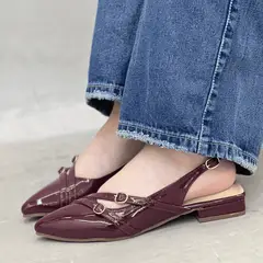 GENERICO - Baletas tipo slingback en charol