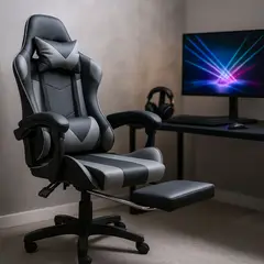 GENERICO - Silla Gamer Titan Ergonómica con Reclinación y Apoyapies Retráctil