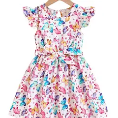 100 - Vestido De Mariposas Color Blanco
