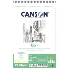 CANSON - Block 1557 Croquis 120 g tamaño A4 x 50 Hojas Anillado