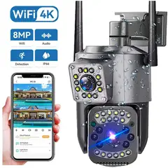 ONE PIXEL - Camara De Seguridad Para Exteriores 360° Doble Lente 4K Wifi Nocturna