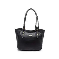 MACOLY - Bolso De Hombro 1025 Cuero negro liso