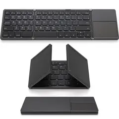 GENERICO - Mini Teclado Bluetooth Portátil Plegable Con Mouse Pad