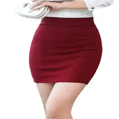 100 - Falda Ceñida Color Rojo Escarlata
