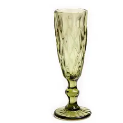OCT GLASSWARE - SET 6 COPAS CHAMPANA VINTAGE VERDE 5.5 ONZ