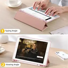 GENERICO - Smart Case Flip Cover para Ipad 9 Novena Generación 10.2' Oro Rosa