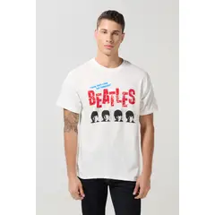 KOAJ - Camiseta de The Beatles crema clara manga corta Hombre