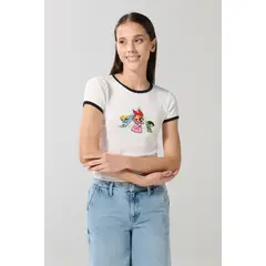 KOAJ - Camiseta crema de Chicas Superpoderosas con manga corta Mujer