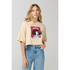 KOAJ - Camiseta de Mafalda oversize kaki crop top Mujer