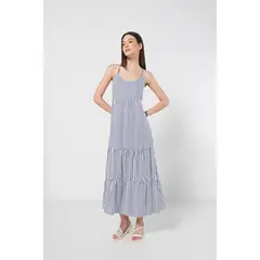 KOAJ - Vestido largo crema claro a rayas con tiras delgadas Mujer